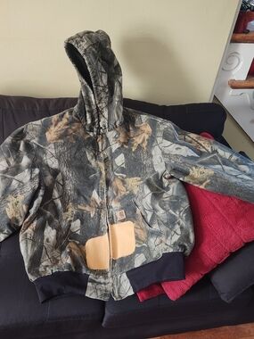 Carhartt Camo Performance Hooded Jacket with Tan Patch